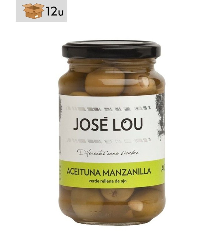 Manzanilla Olives Garlic Stuffed José Lou. Pack 12 x 355 g