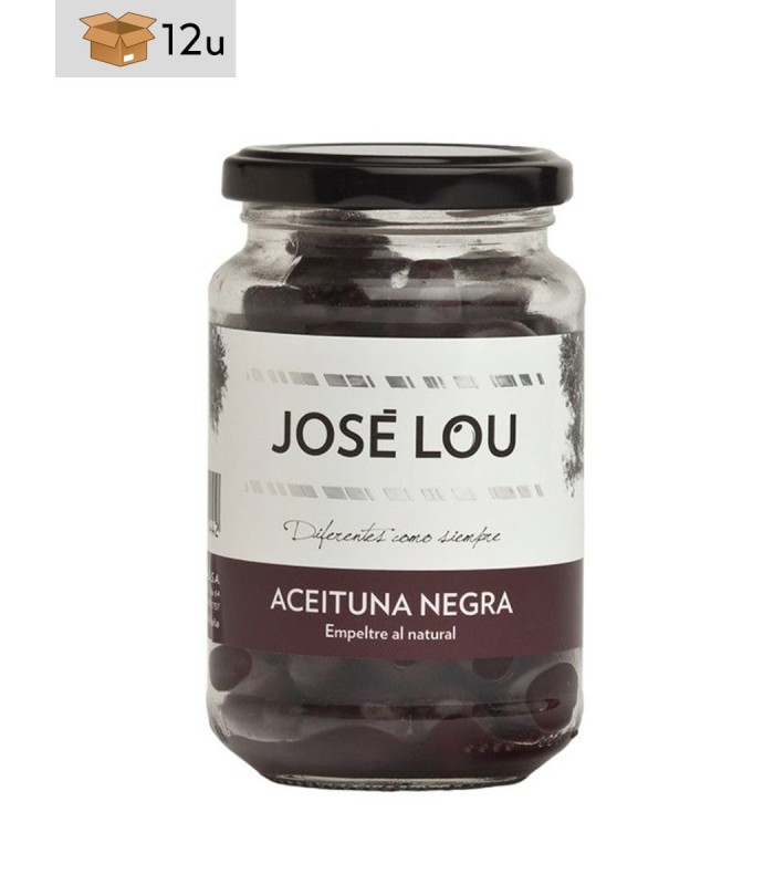 Aceituna Negra empeltre al natural José Lou. Pack 12 x 210 g