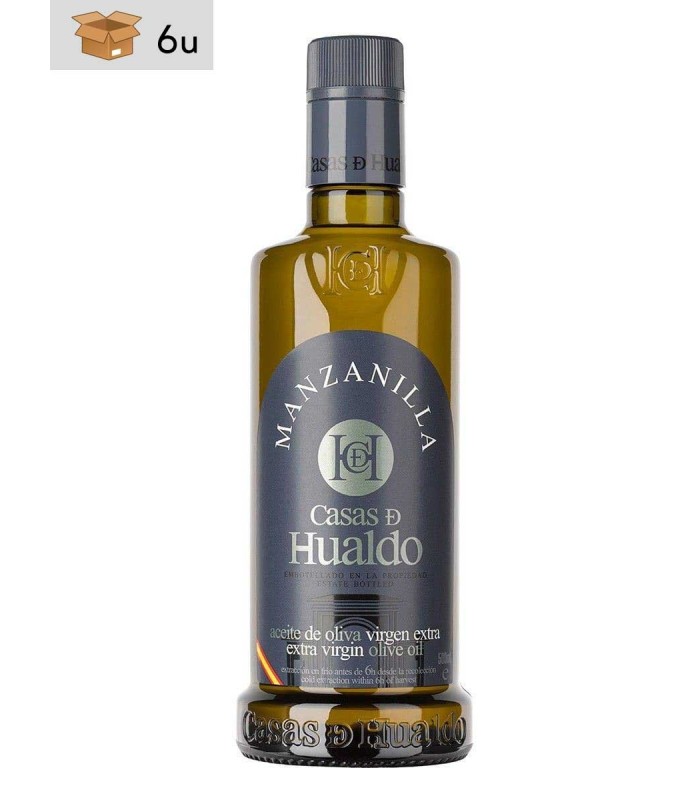 Manzanilla Extra Virgin Olive Oil Hualdo. Pack 6 x 500 ml