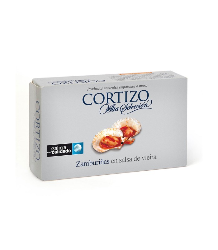 Zamburiñas en salsa de Vieira 111g Cortizo. 